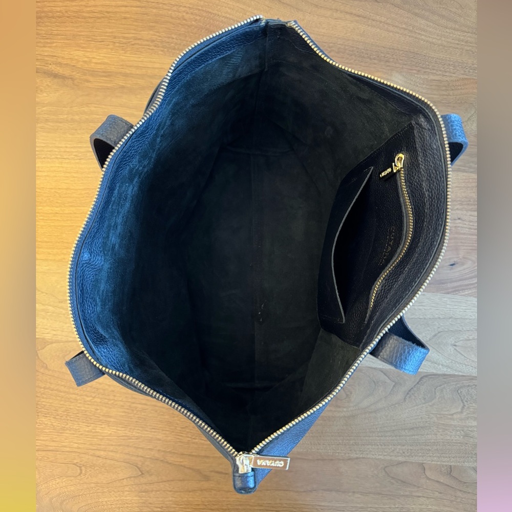 Leather Tote with Suede Insert - Picture 11 of 16